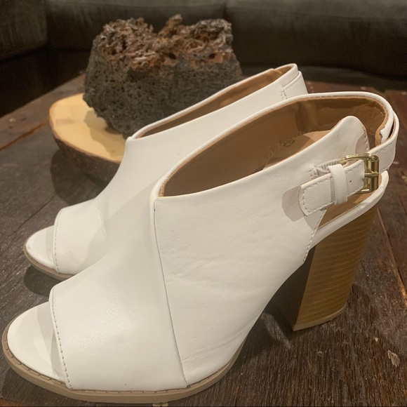 Sz 7 -QUPID- PEEP TOE SLINGBACK MULE SANDAL- EXCELLENT CONDITION -A1 - Picture 4 of 7